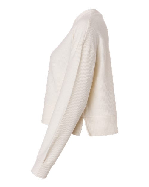 Boxercraft Women's Ribbed Knit Cropped Boxy Crew BW5102