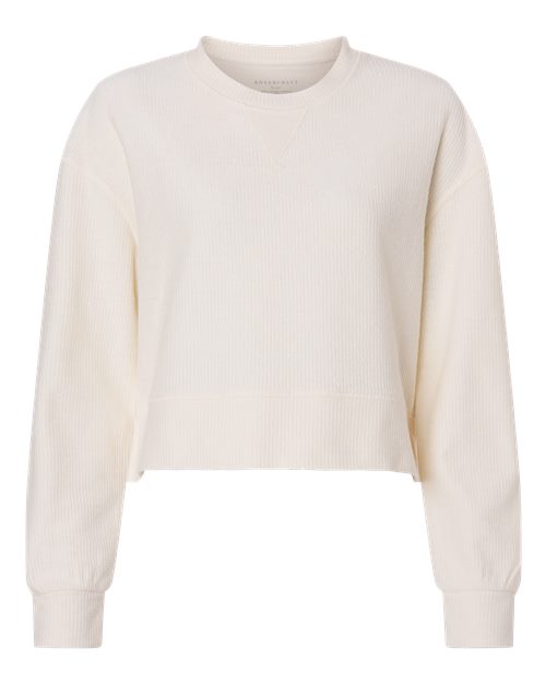 Boxercraft Women's Ribbed Knit Cropped Boxy Crew BW5102