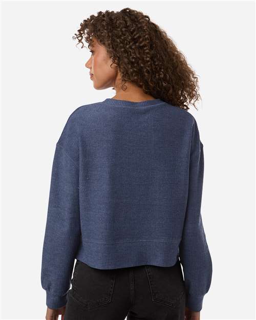 Boxercraft Women's Ribbed Knit Cropped Boxy Crew BW5102