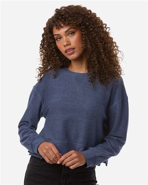 Boxercraft Women's Ribbed Knit Cropped Boxy Crew BW5102