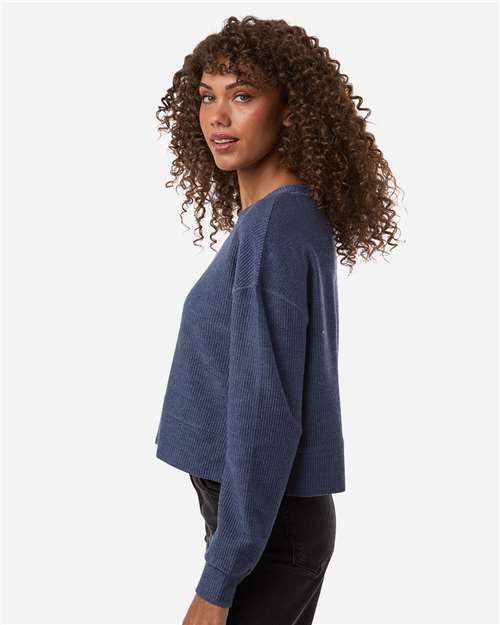 Boxercraft Women's Ribbed Knit Cropped Boxy Crew BW5102