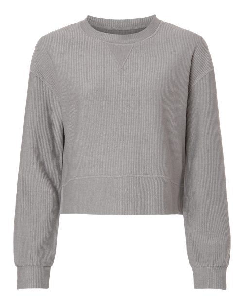 Boxercraft Women's Ribbed Knit Cropped Boxy Crew BW5102