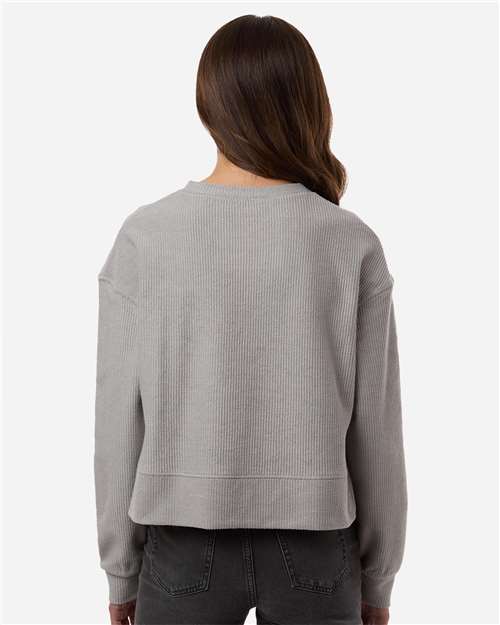 Boxercraft Women's Ribbed Knit Cropped Boxy Crew BW5102