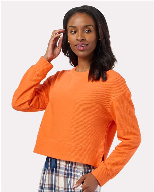 Boxercraft Women's Ribbed Knit Cropped Boxy Crew BW5102