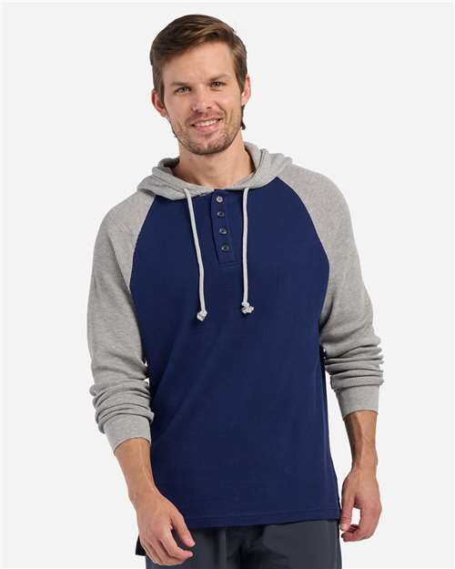 Boxercraft Unisex Waffle Knit Pullover Hooded Long Sleeve T-Shirt BM3702