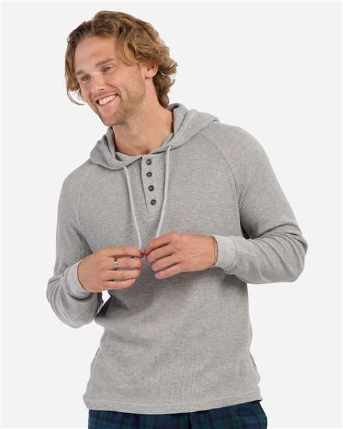 Boxercraft Unisex Waffle Knit Pullover Hooded Long Sleeve T-Shirt BM3702