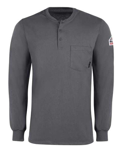 Bulwark Men's Long Sleeve Tagless Henley Shirt SEL2