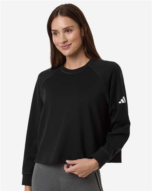 Adidas Women's Beyond Side-Snap Crewneck Sweatshirt A1014