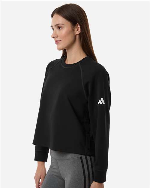 Adidas Women's Beyond Side-Snap Crewneck Sweatshirt A1014