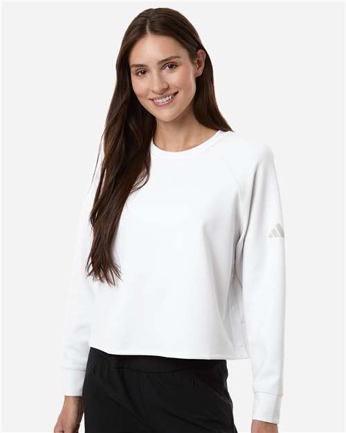 Adidas Women's Beyond Side-Snap Crewneck Sweatshirt A1014