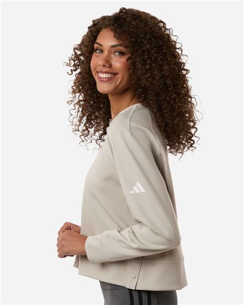 Adidas Women's Beyond Side-Snap Crewneck Sweatshirt A1014