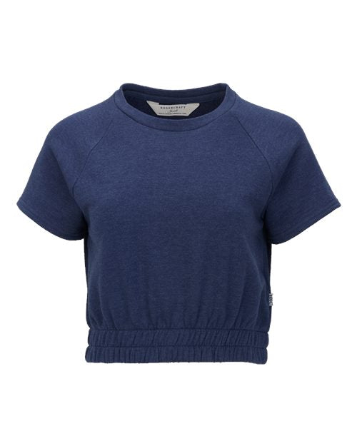Boxercraft Women's French Terry Short Sleeve Cropped Crewneck Sweatshirt BW2103