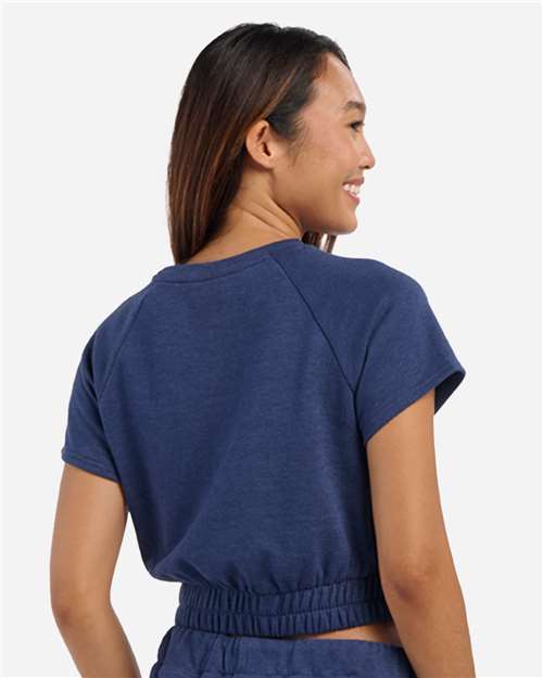 Boxercraft Women's French Terry Short Sleeve Cropped Crewneck Sweatshirt BW2103