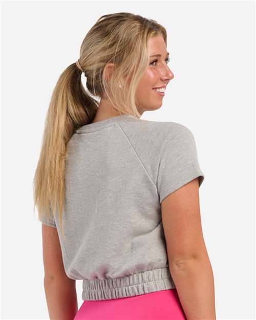 Boxercraft Women's French Terry Short Sleeve Cropped Crewneck Sweatshirt BW2103