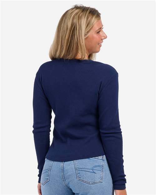 Boxercraft Women's Waffle Knit Baby Long Sleeve T-Shirt BW3103