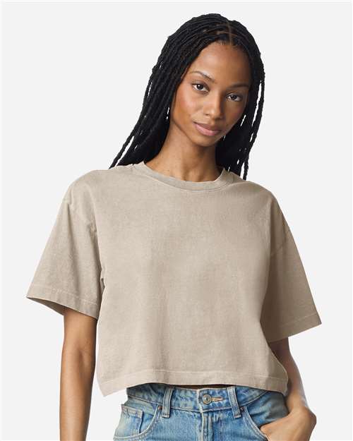 American Apparel Women's Garment-Dyed Heavyweight Cropped Tee 1302GD