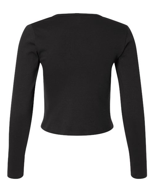 American Apparel Women's Baby Rib Long Sleeve Cropped Tee BR2107