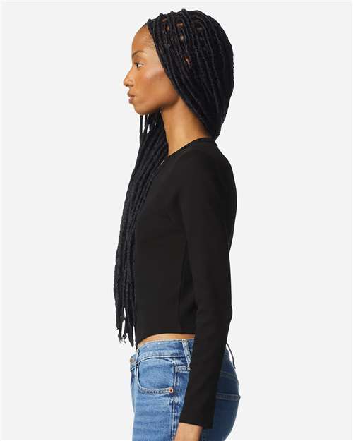 American Apparel Women's Baby Rib Long Sleeve Cropped Tee BR2107