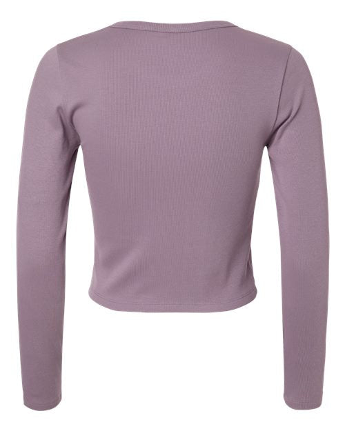 American Apparel Women's Baby Rib Long Sleeve Cropped Tee BR2107