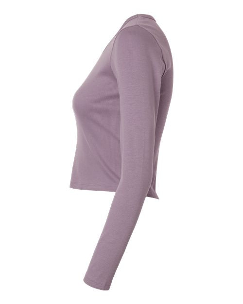 American Apparel Women's Baby Rib Long Sleeve Cropped Tee BR2107