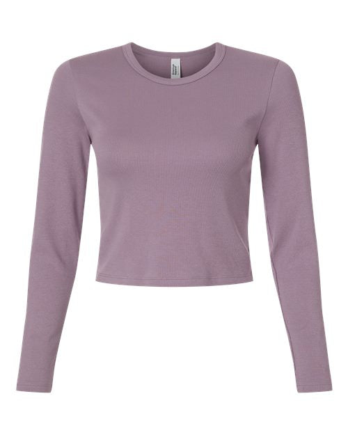 American Apparel Women's Baby Rib Long Sleeve Cropped Tee BR2107