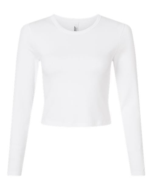 American Apparel Women's Baby Rib Long Sleeve Cropped Tee BR2107