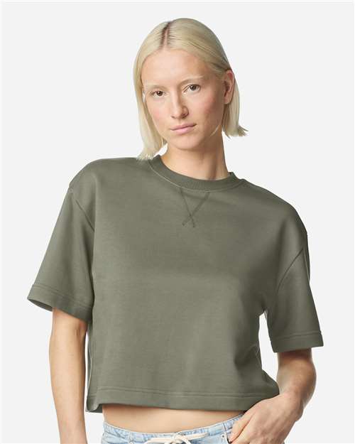 American Apparel Women's French Terry Mid-Length Boxy Top FTCB0