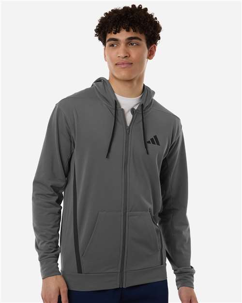 Adidas Men's Game & Go Fleece Full-Zip Hooded Sweatshirt AT208