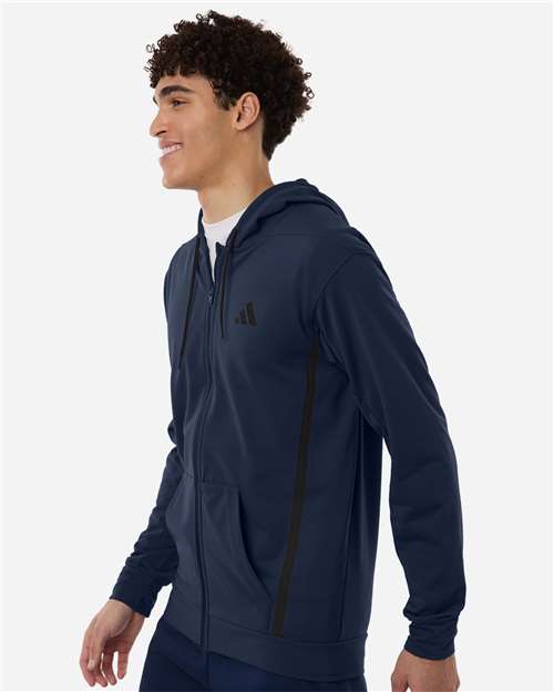 Adidas Men's Game & Go Fleece Full-Zip Hooded Sweatshirt AT208