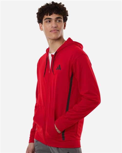 Adidas Men's Game & Go Fleece Full-Zip Hooded Sweatshirt AT208
