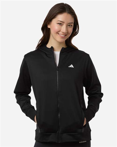 Adidas Women's Game & Go Fleece Full-Zip Hooded Sweatshirt AT209