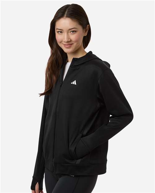 Adidas Women's Game & Go Fleece Full-Zip Hooded Sweatshirt AT209