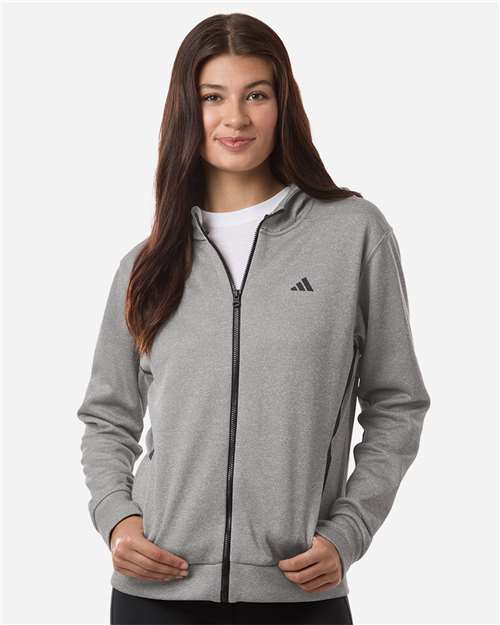 Adidas Women's Game & Go Fleece Full-Zip Hooded Sweatshirt AT209