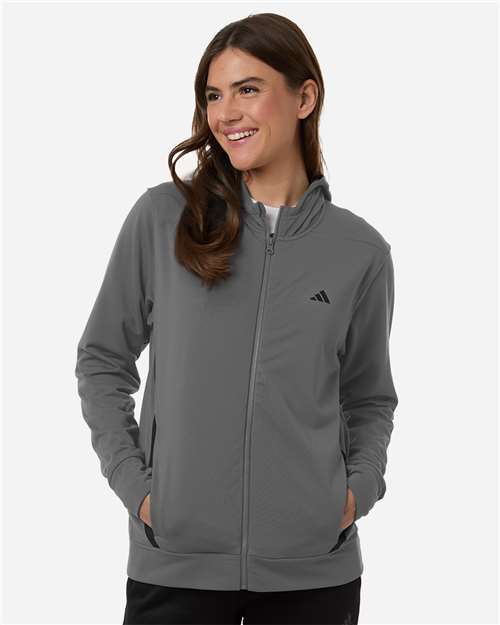 Adidas Women's Game & Go Fleece Full-Zip Hooded Sweatshirt AT209