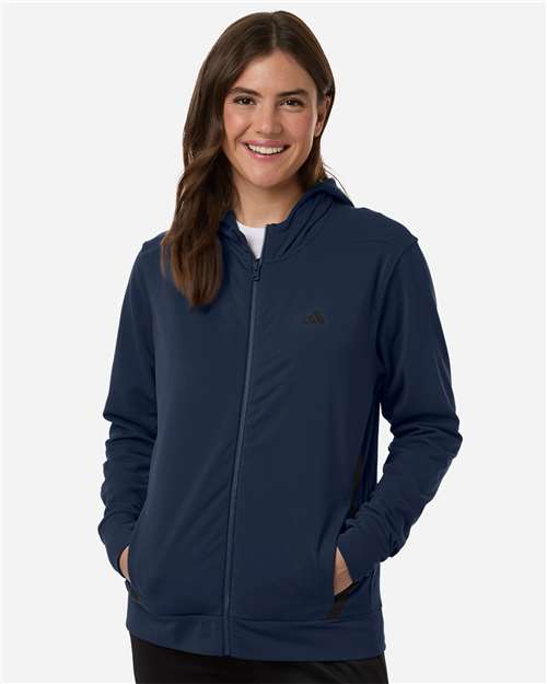 Adidas Women's Game & Go Fleece Full-Zip Hooded Sweatshirt AT209