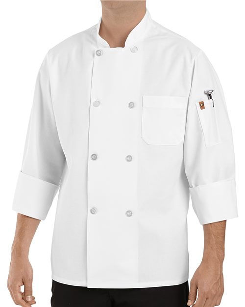 Chef Designs Eight Pearl Button Chef Coat with Thermometer Pocket 0413