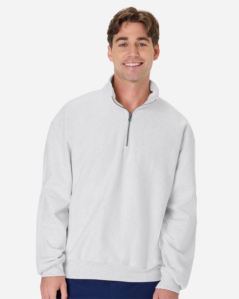 Hanes OG900 - Unisex Beefy® Sweats Premium Heavyweight Quarter-Zip Sweatshirt - Ash