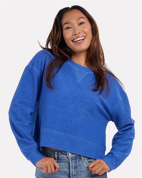 Boxercraft Women's Ribbed Knit Cropped Boxy Crew BW5102