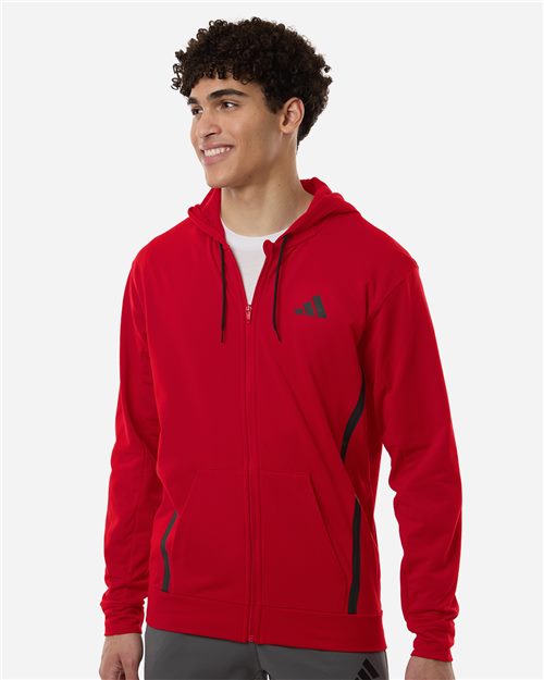 Adidas Men's Game & Go Fleece Full-Zip Hooded Sweatshirt AT208