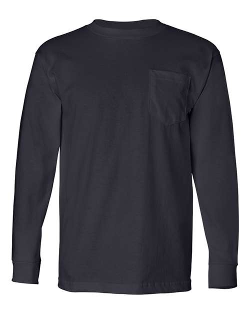 Bayside Unisex USA-Made Long Sleeve Pocket T-Shirt 8100