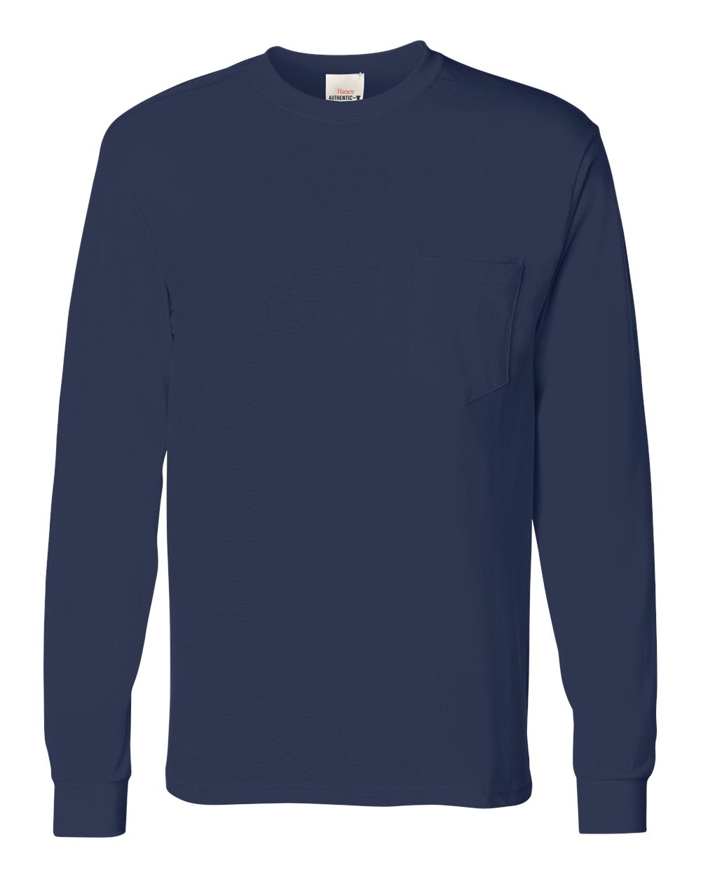 Hanes 5596 - Unisex Authentic Long Sleeve Pocket T-Shirt - Navy