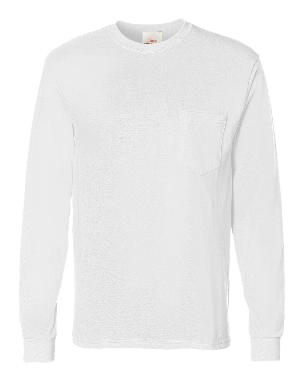 Hanes 5596 - Unisex Authentic Long Sleeve Pocket T-Shirt - White