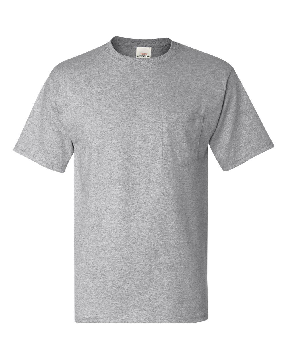 Hanes 5590 - Unisex Authentic Pocket T-Shirt - Light Steel