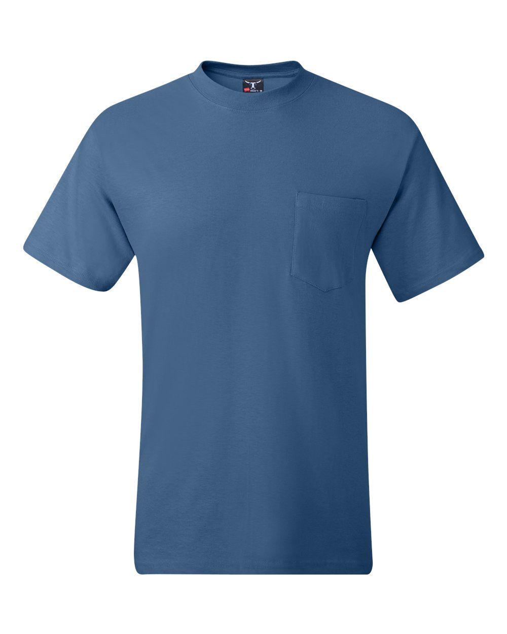 Hanes 5190 - Unisex Beefy-T® Pocket T-Shirt - Denim Blue