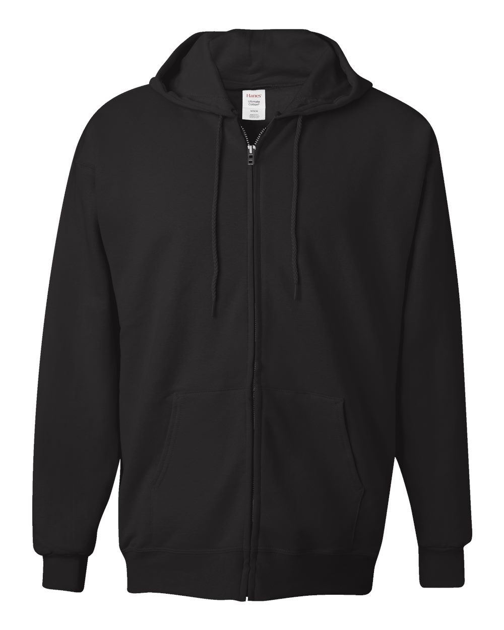 Hanes F280 - Unisex Ultimate Cotton® Full-Zip Hooded Sweatshirt - Black