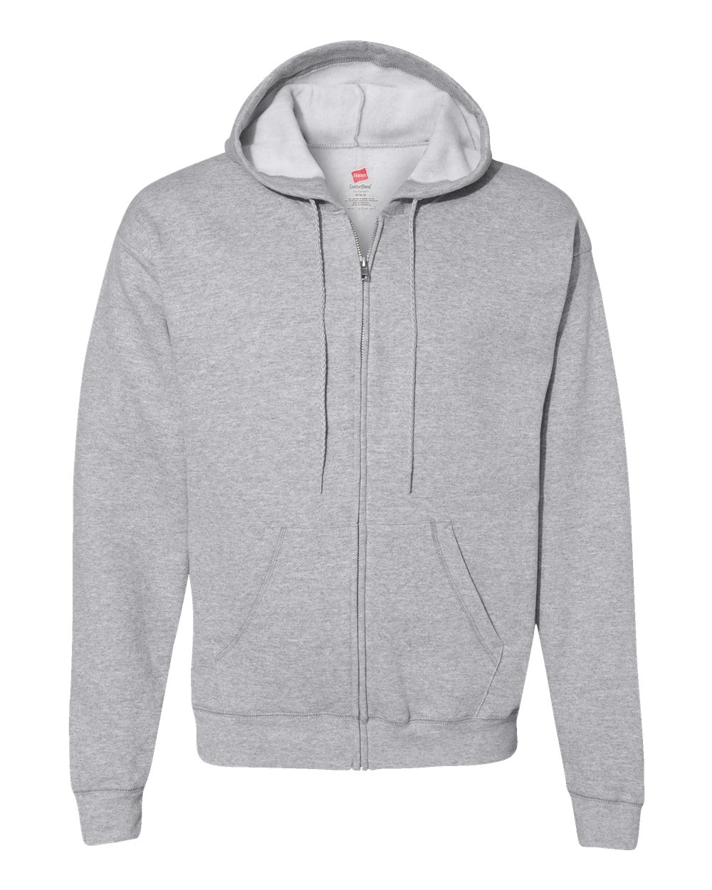 Hanes P180 - Unisex EcoSmart® Full-Zip Hooded Sweatshirt - Light Steel