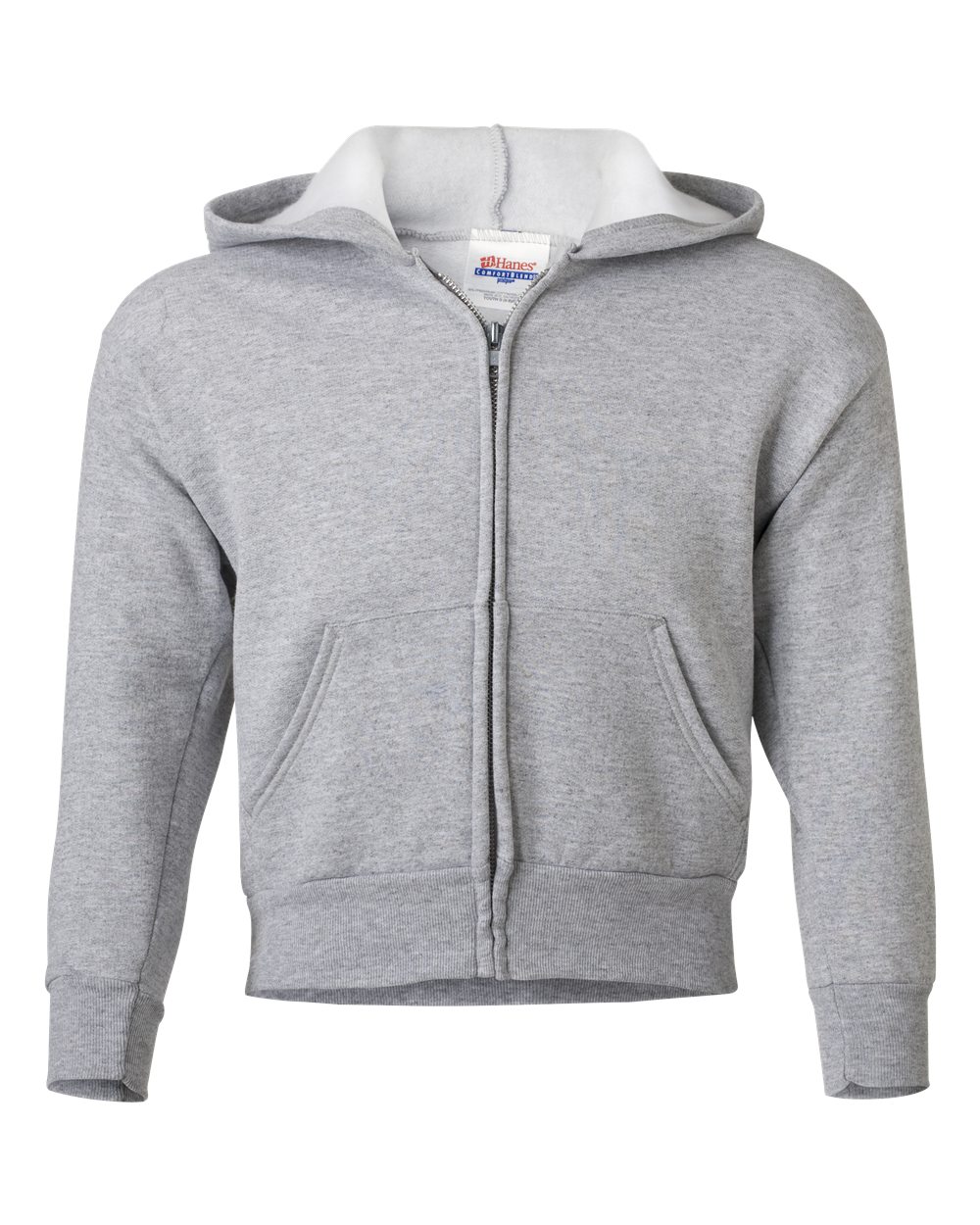 Hanes P480 - Youth EcoSmart® Full-Zip Hooded Sweatshirt - Light Steel