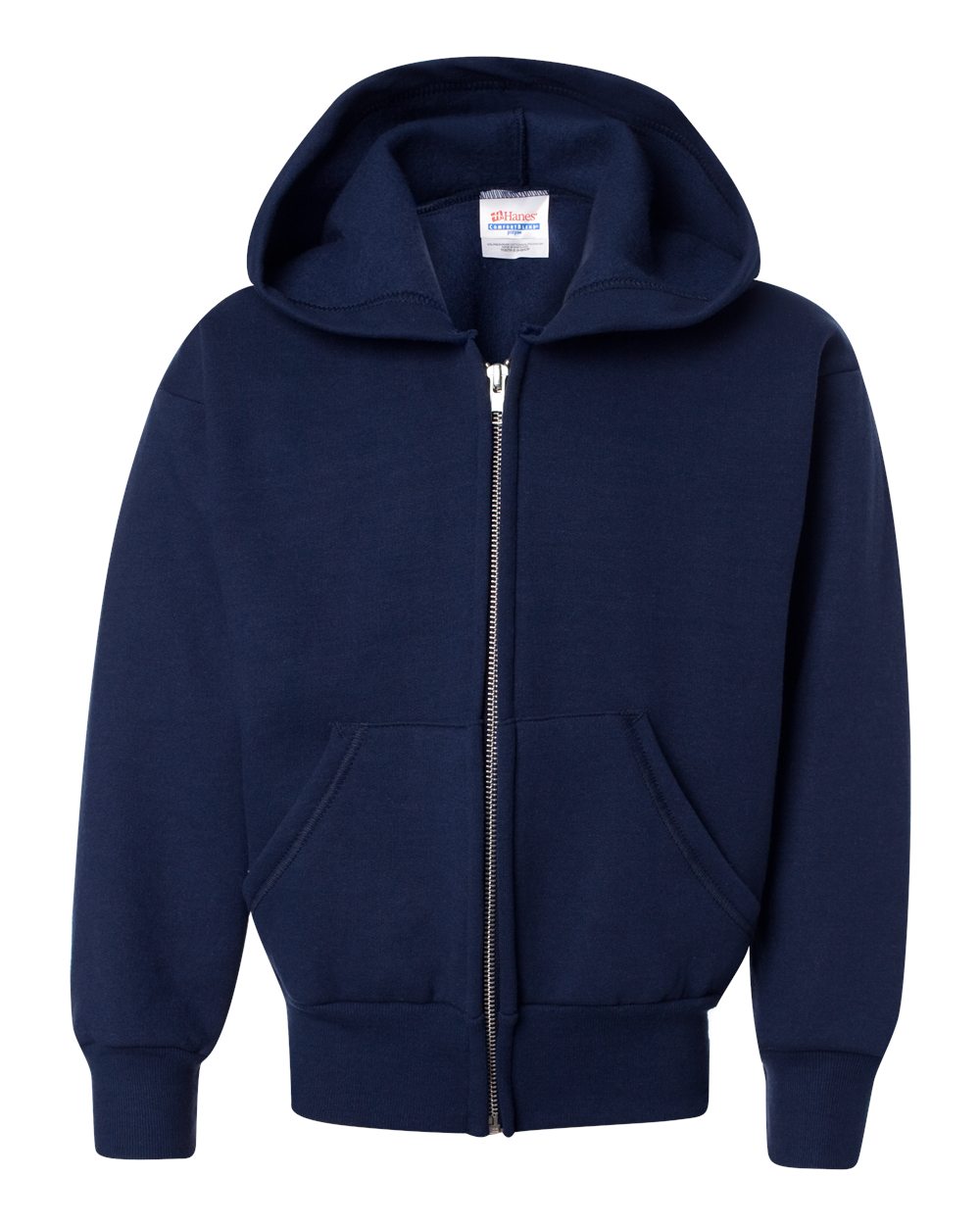 Hanes P480 - Youth EcoSmart® Full-Zip Hooded Sweatshirt - Navy