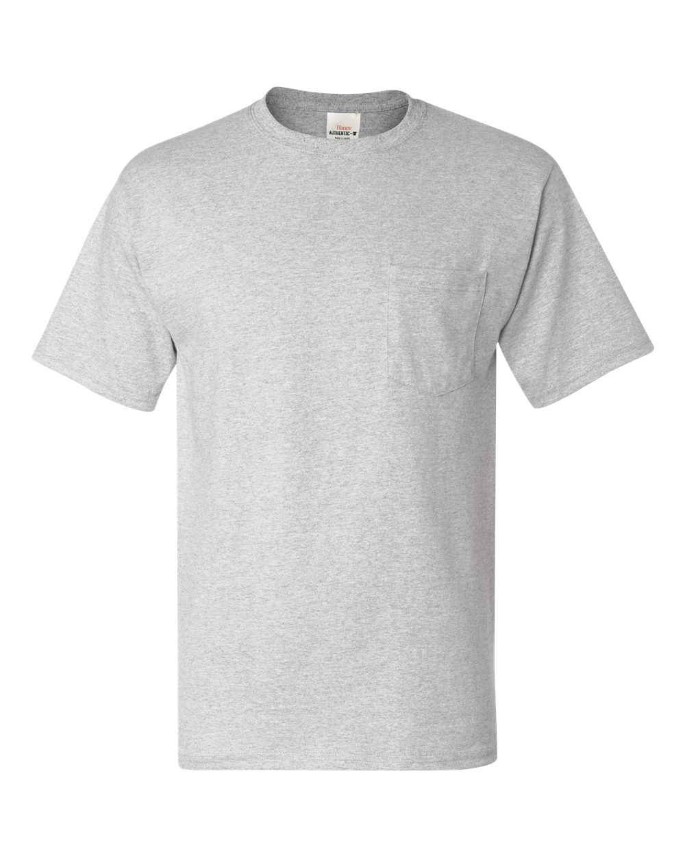 Hanes 5590 - Unisex Authentic Pocket T-Shirt - Ash