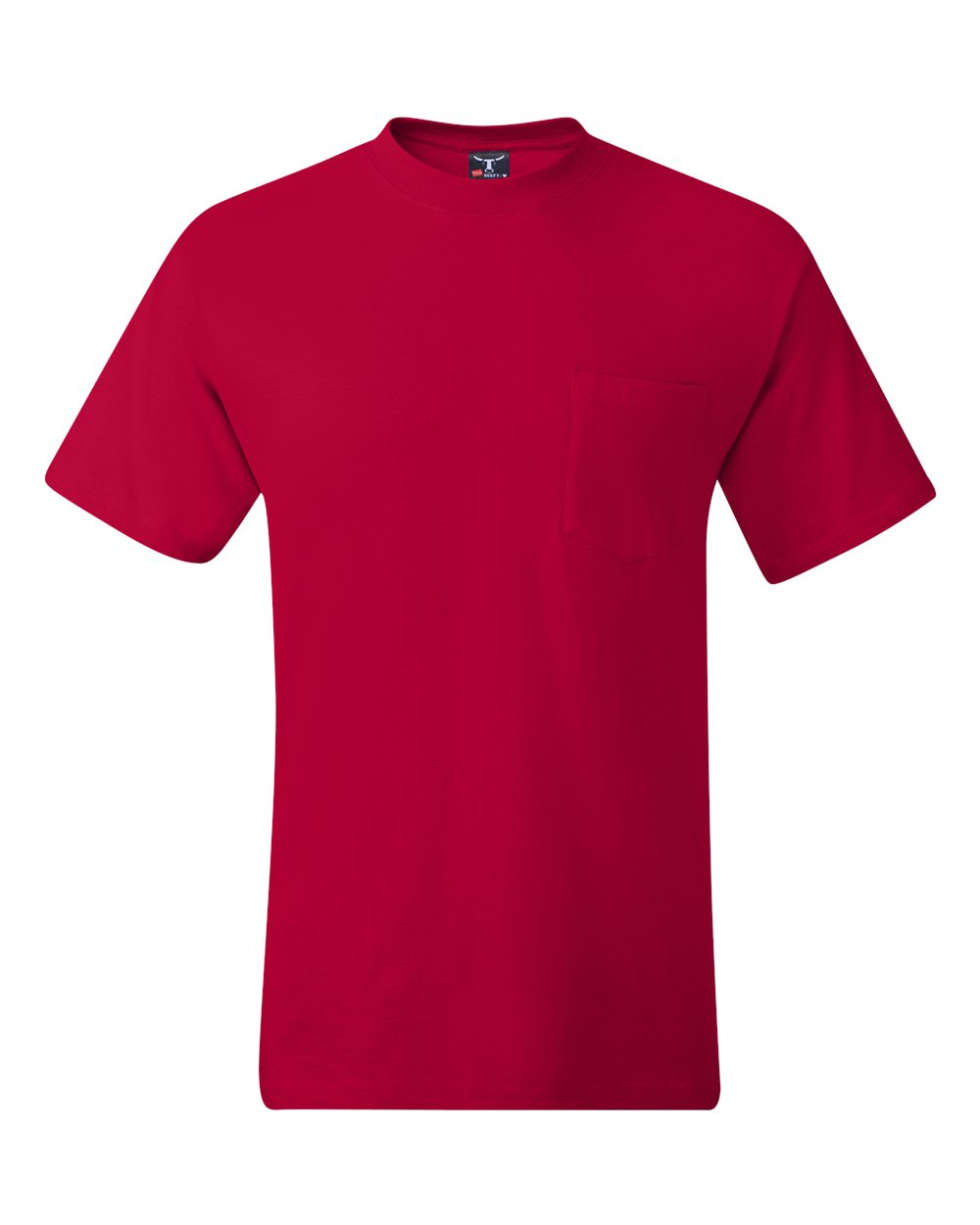 Hanes 5190 - Unisex Beefy-T® Pocket T-Shirt - Deep Red
